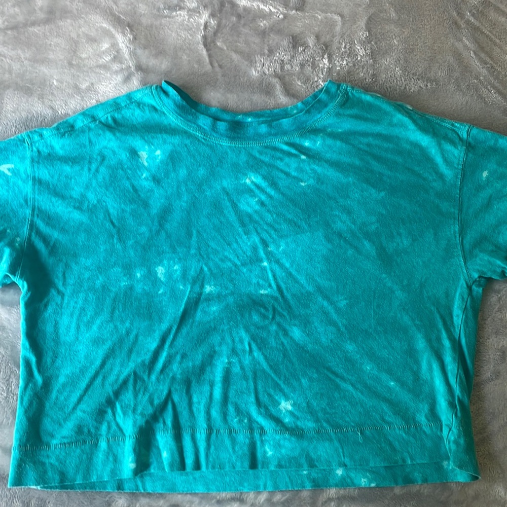 Aqua shirt with white marbling, old navy, 10-12 girls t shirt